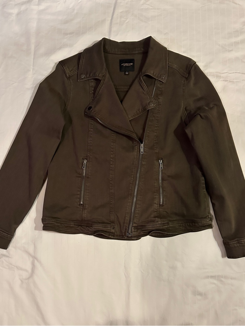 Liverpool Olive Moto Zip Jacket